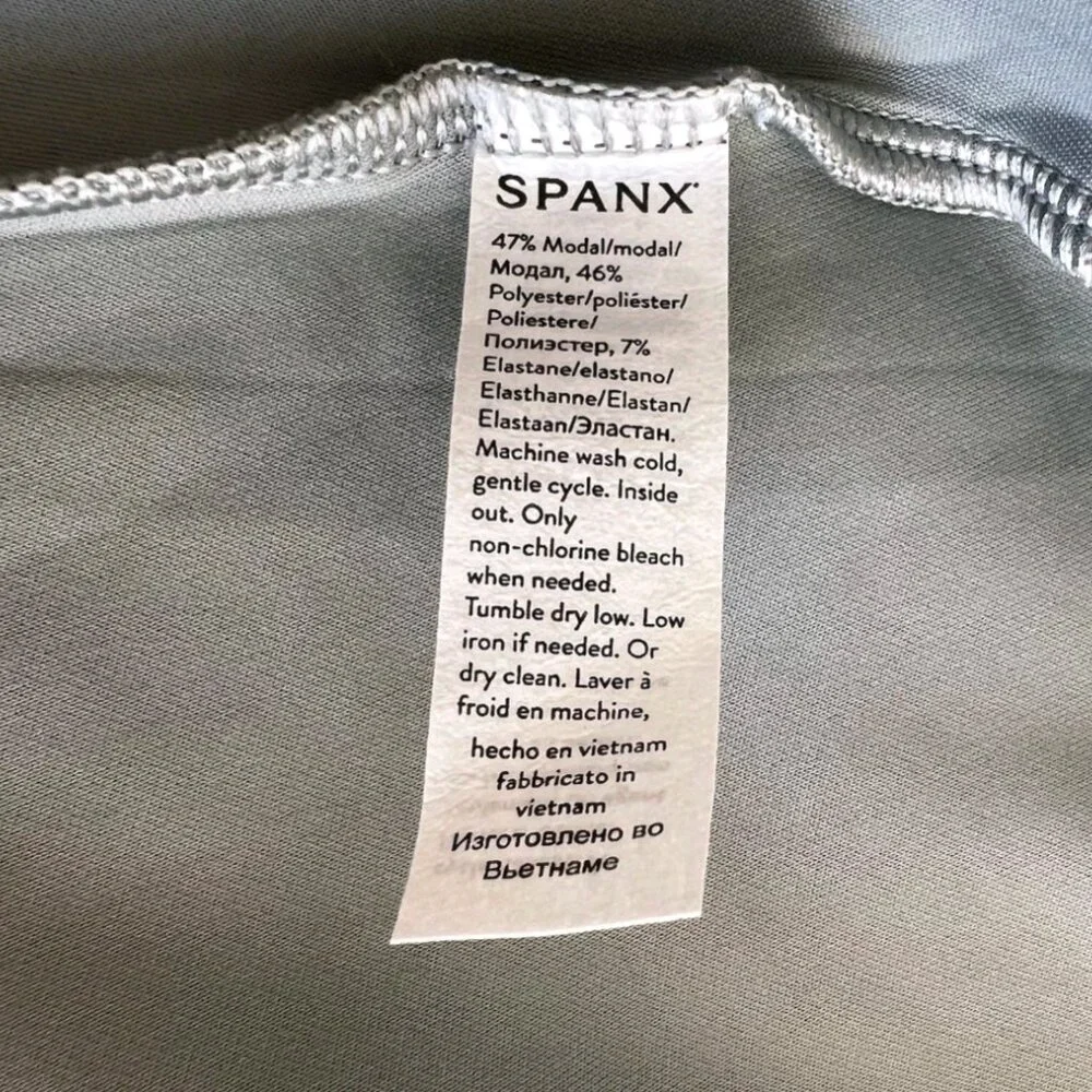 SPANX Air Essentials Jumpsuit Women's XL Wide Leg Half Zip Light Gray NEW - Picture 7 of 13
